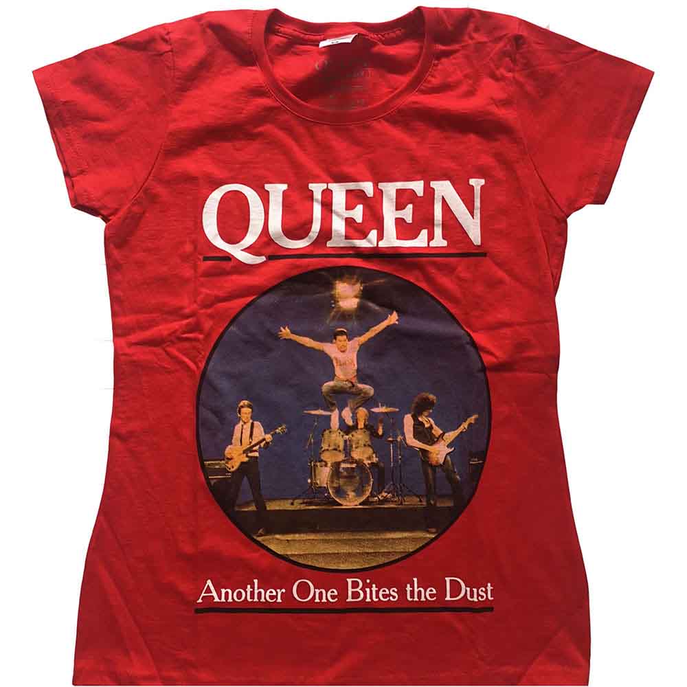 Queen Ladies T-Shirt: One Bites The Dust (Red)