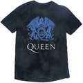 Queen Kids T-Shirt: Blue Crest (Black) (Wash Collection)