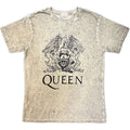 Queen Unisex T-Shirt: Crest (Dip-Dye On White) (Wash Collection)