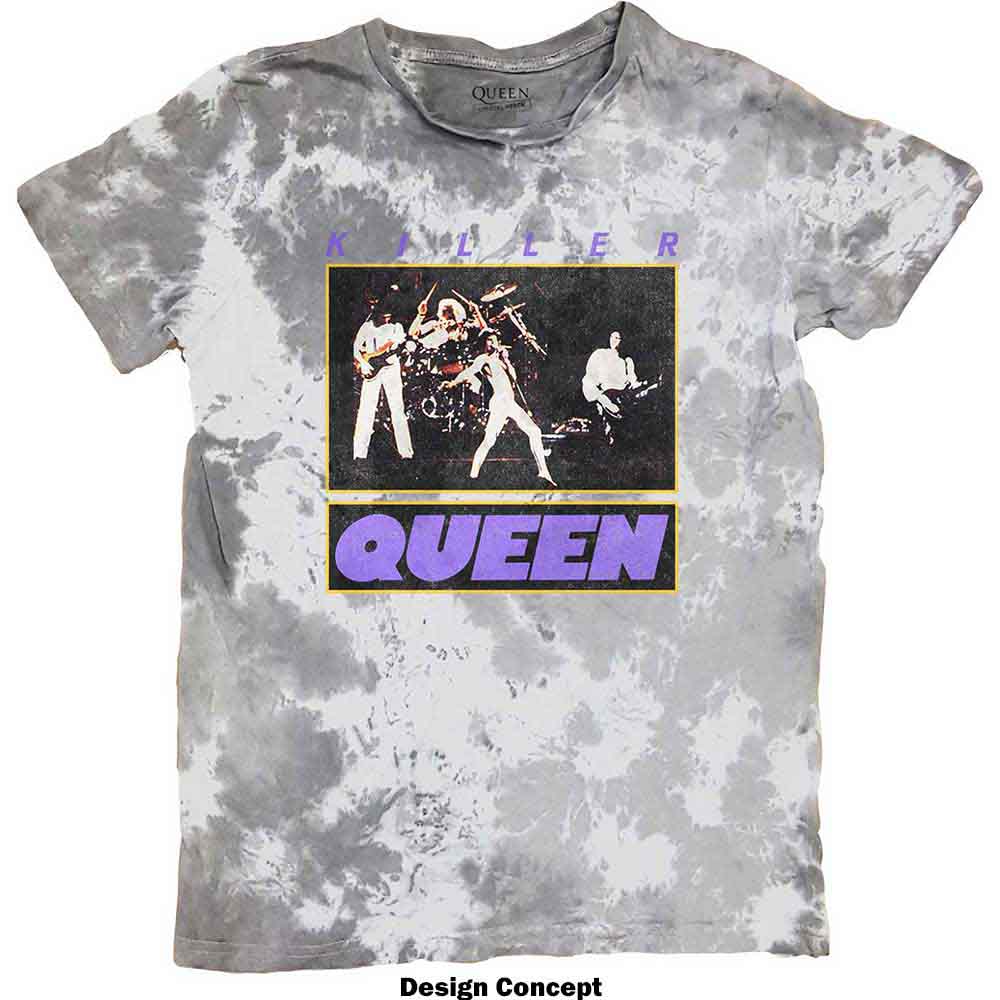 Queen Unisex T-Shirt: Killer Queen (Grey) (Wash Collection)