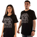 Queen Unisex T-Shirt: Crest (Black) (Embellished)