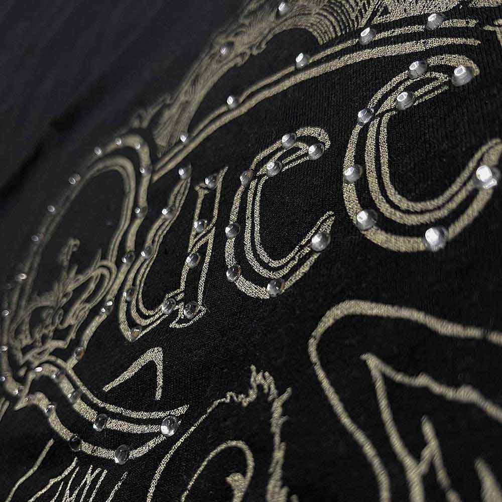 Queen Unisex T-Shirt: Ornate Crest (Black) (Embellished)