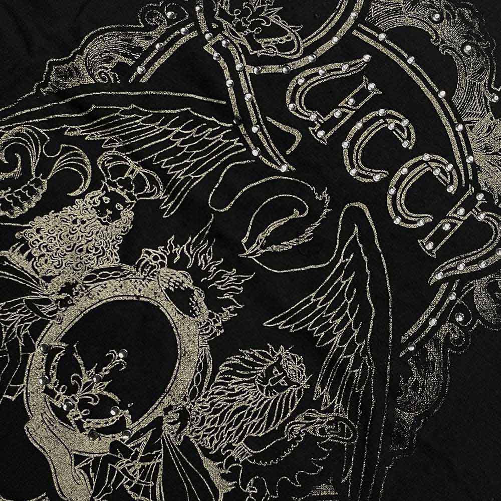 Queen Unisex T-Shirt: Ornate Crest (Black) (Embellished)