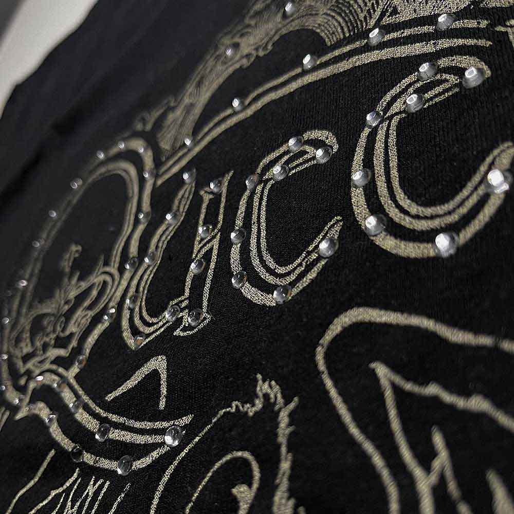 Queen Unisex T-Shirt: Ornate Crest (Black) (Embellished)