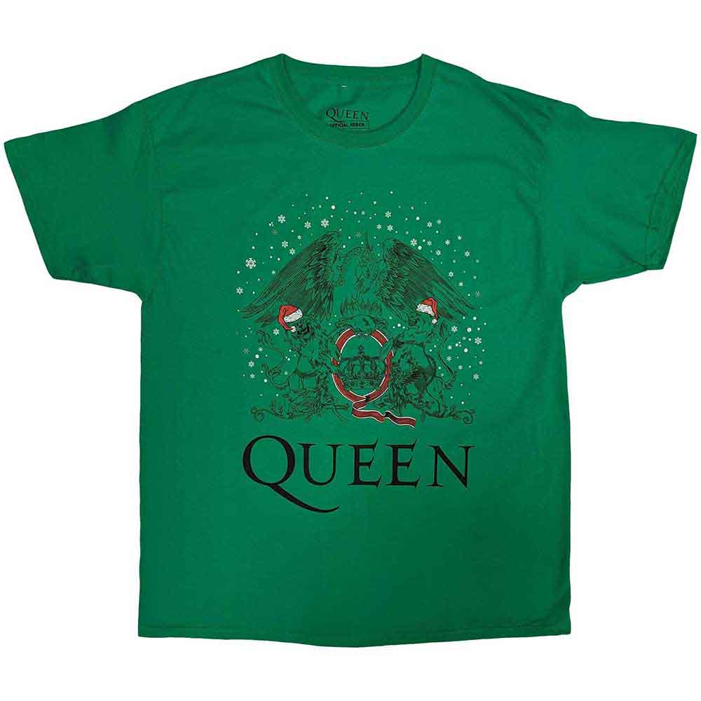 Queen Unisex T-Shirt: Holiday Crest (Green)