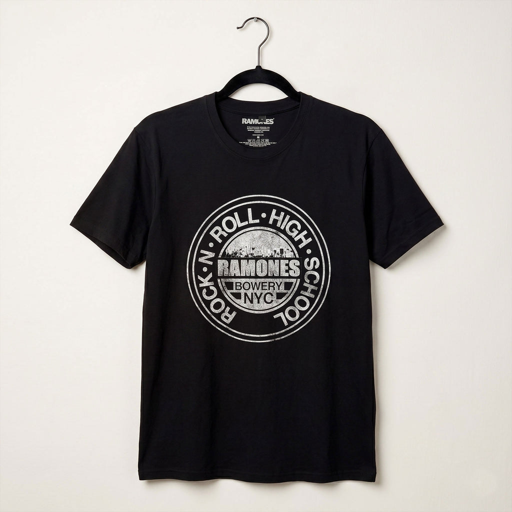 Ramones Unisex Premium Carbon T-Shirt: Rock N' Roll High School (Black)
