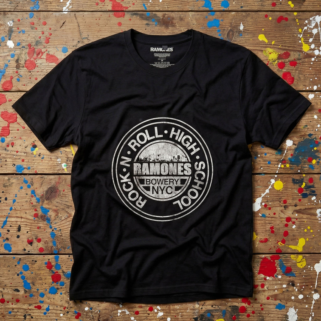 Ramones Unisex Premium Carbon T-Shirt: Rock N' Roll High School (Black)