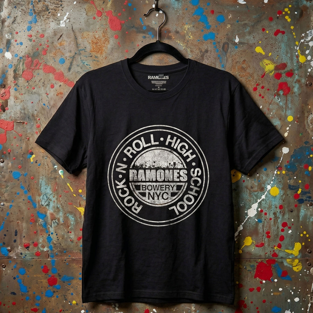 Ramones Unisex Premium Carbon T-Shirt: Rock N' Roll High School (Black)