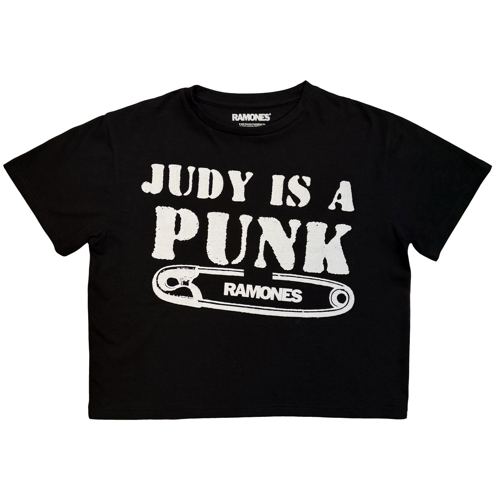 Ramones Ladies Crop Top: Judy Is A Punk (Black)