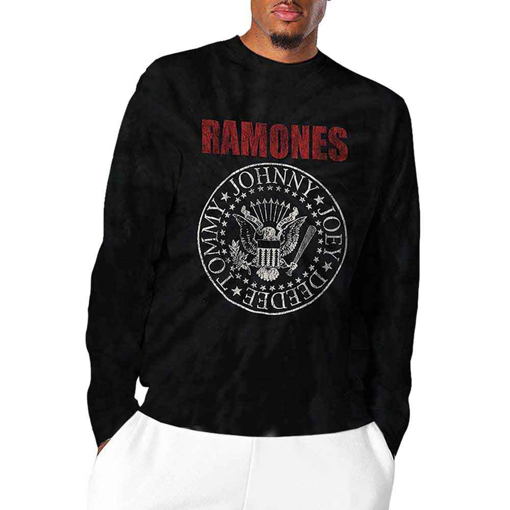 Ramones Unisex Long Sleeve T-Shirt: Presidential Seal (Black) (Wash Collection)
