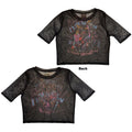Ramones Ladies Mesh Crop Top: Graffiti Illustration (Black) (Back Print)