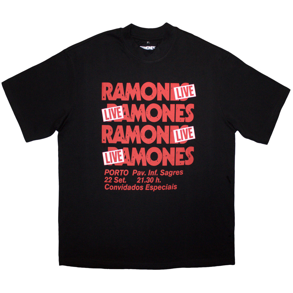 Ramones Unisex Oversized Boxy T-Shirt: Concert (Black)