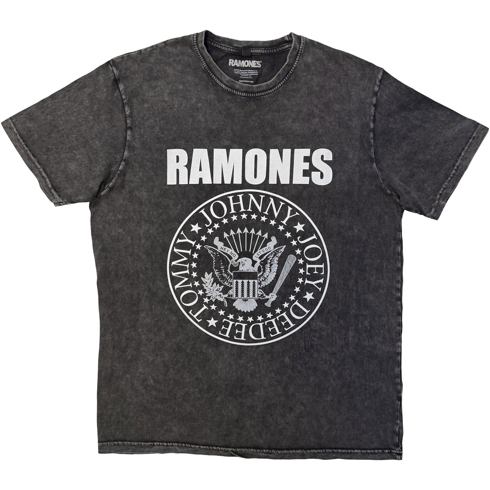 Ramones Unisex Stone Wash T-Shirt: Presidential Seal (Charcoal Grey)