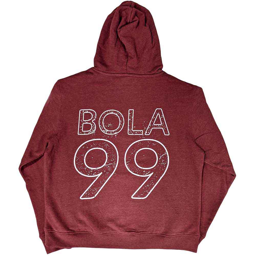 Rage Against The Machine Unisex Pullover Hoodie: Battle 99. (Maroon Red) (Back Print)