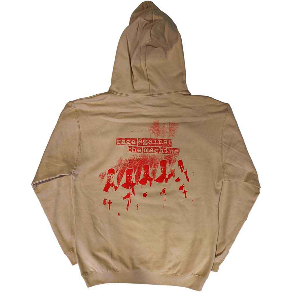 Rage Against The Machine Unisex Pullover Hoodie: Nuns (Sand) (Back Print)