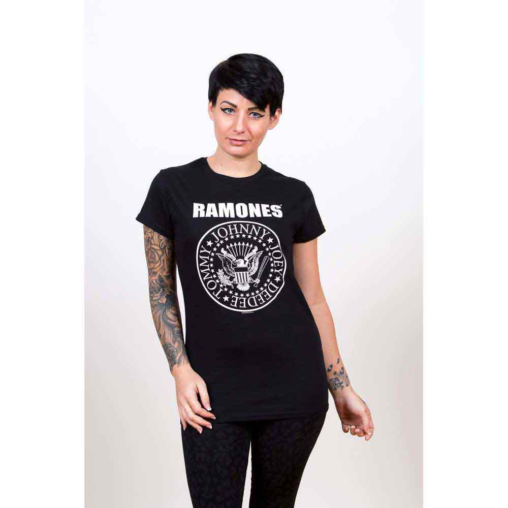 Ramones Ladies T-Shirt: Seal (Black) (Skinny Fit)