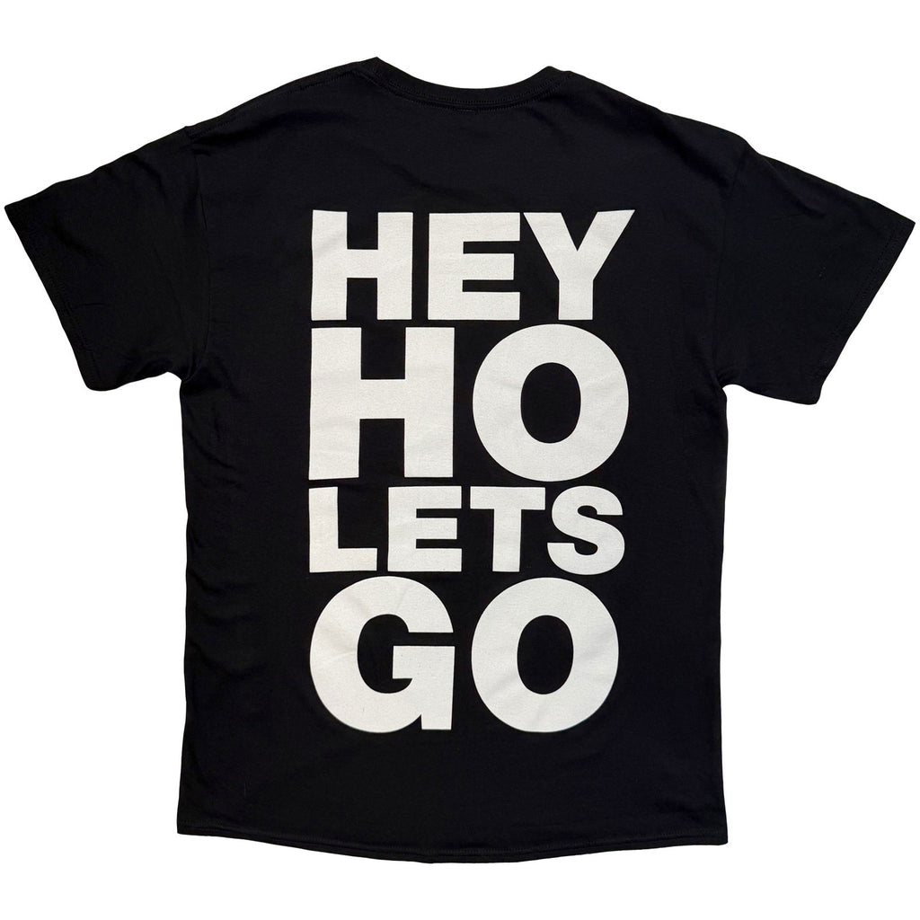 Ramones Unisex T-Shirt: Hey Ho (Front & Back) (Black) (Back Print)