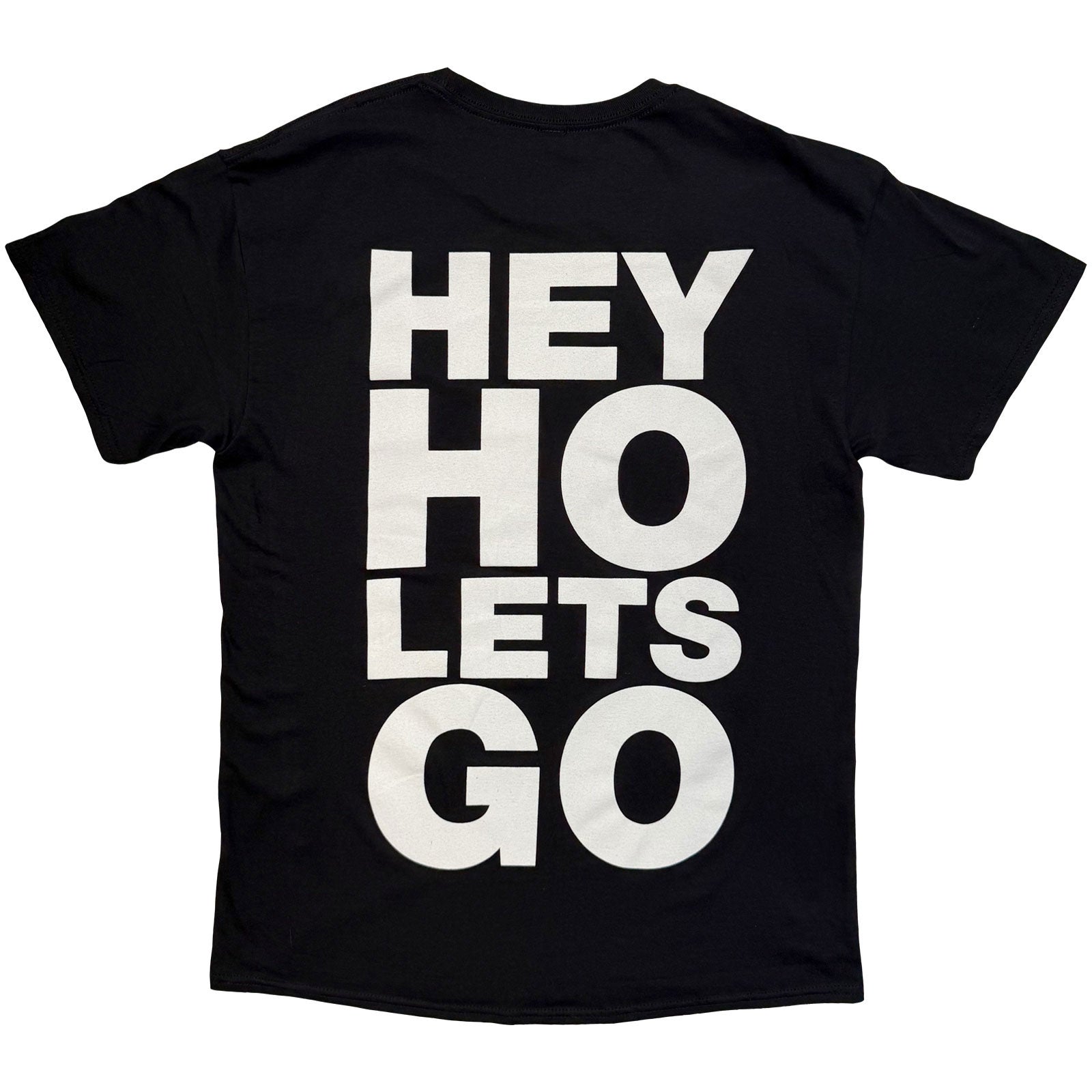 Ramones Unisex T-Shirt: Hey Ho (Front & Back) (Black) (Back Print)