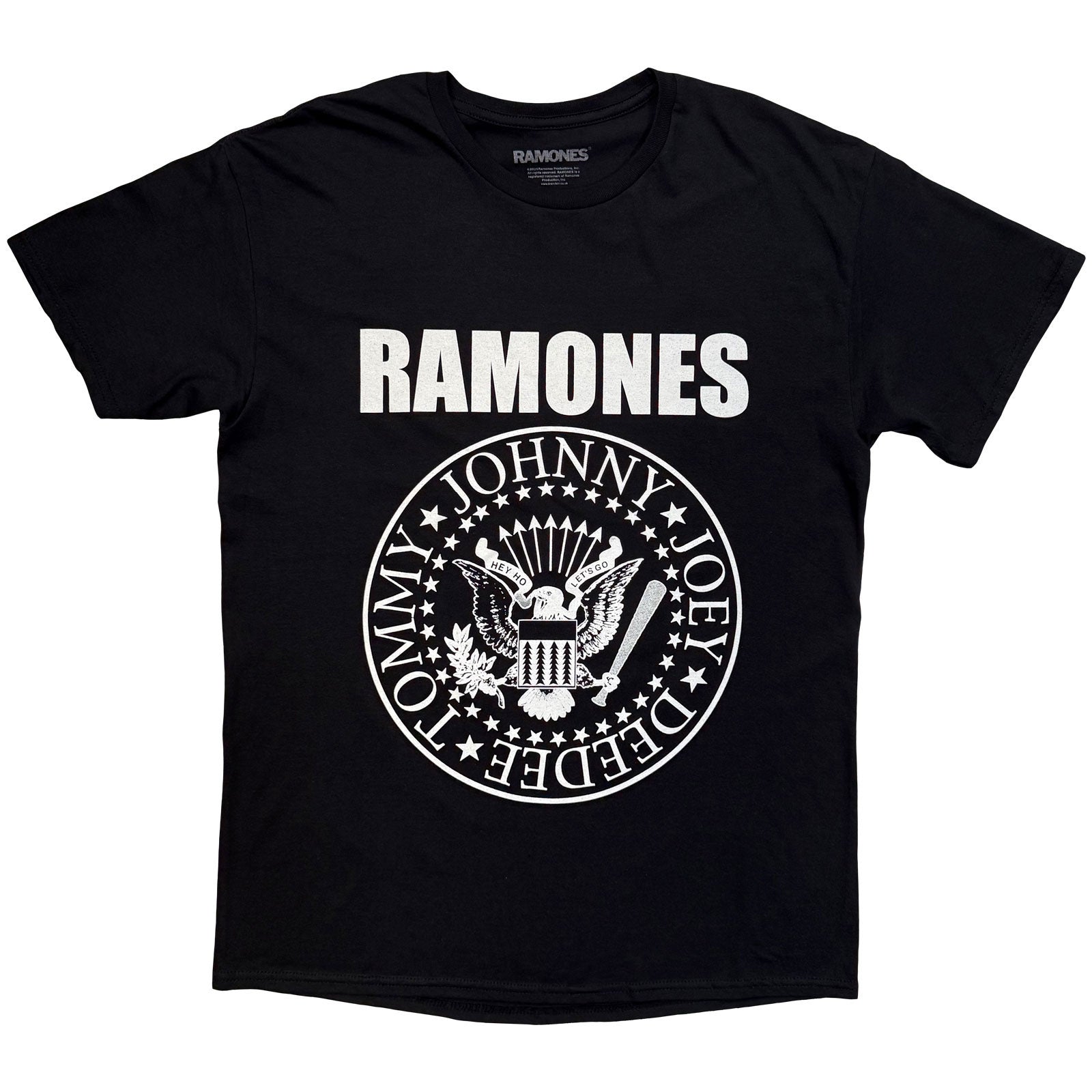 Ramones Unisex T-Shirt: Hey Ho (Front & Back) (Black) (Back Print)