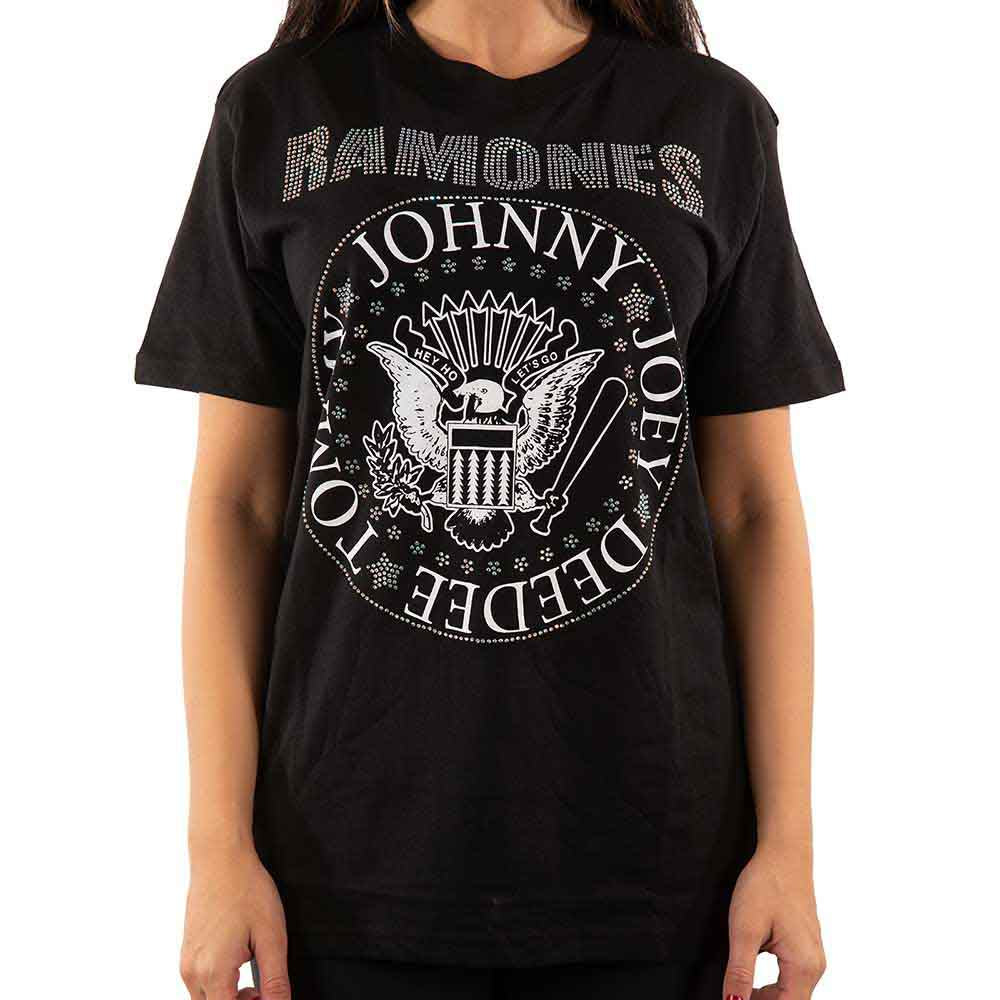 Ramones Unisex T-Shirt: Presidential Seal (Black) (Embellished)