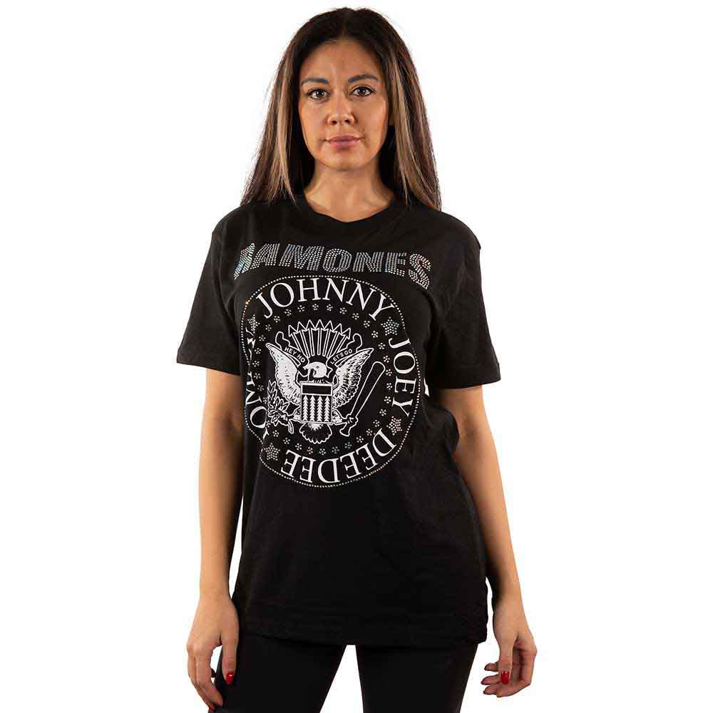 Ramones Unisex T-Shirt: Presidential Seal (Black) (Embellished)