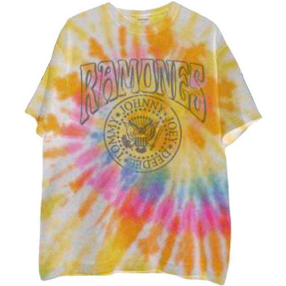 Ramones Unisex T-Shirt: Crest Psych (Yellow) (Wash Collection)
