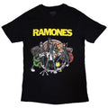 Ramones Unisex T-Shirt: Cartoon Band (Black)