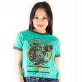 Run DMC Ladies Crop Top: It's Tricky Record Vintage (Green)
