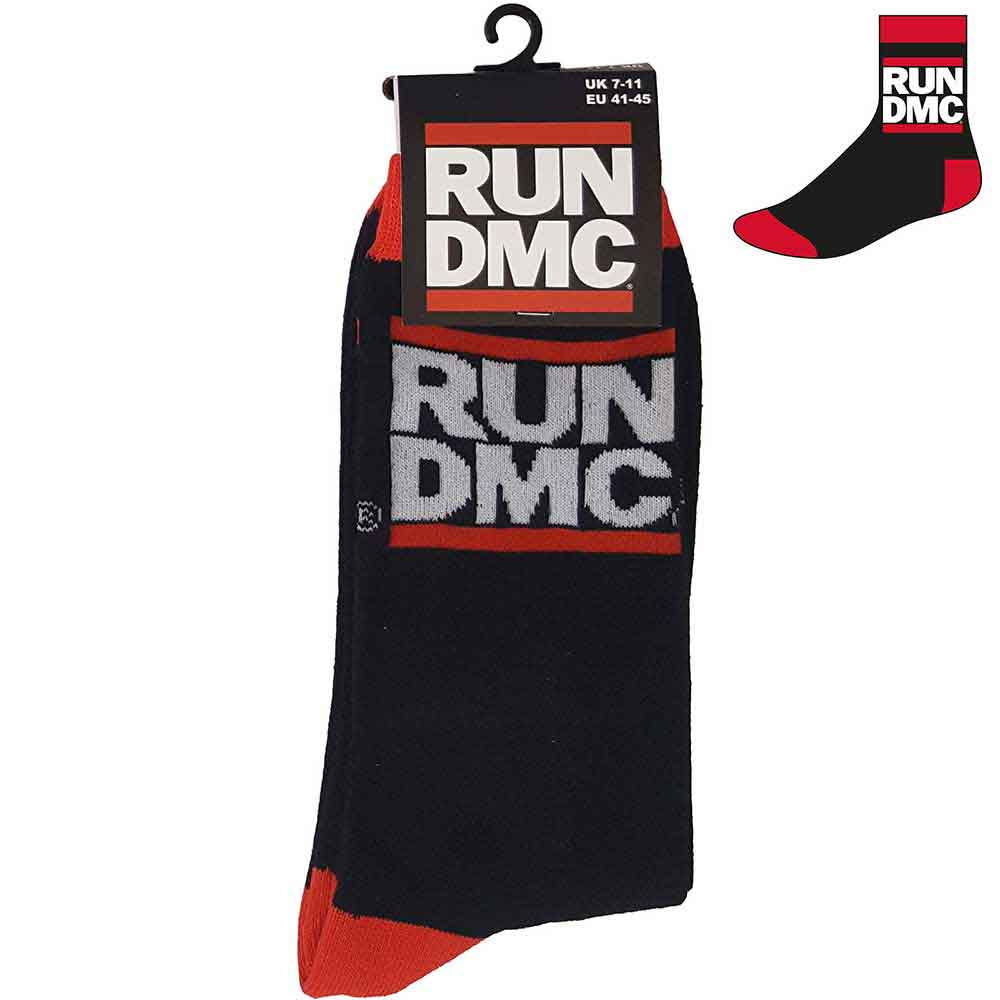 Run DMC Unisex Ankle Socks: Logo (Black) (UK Size 7 - 11)