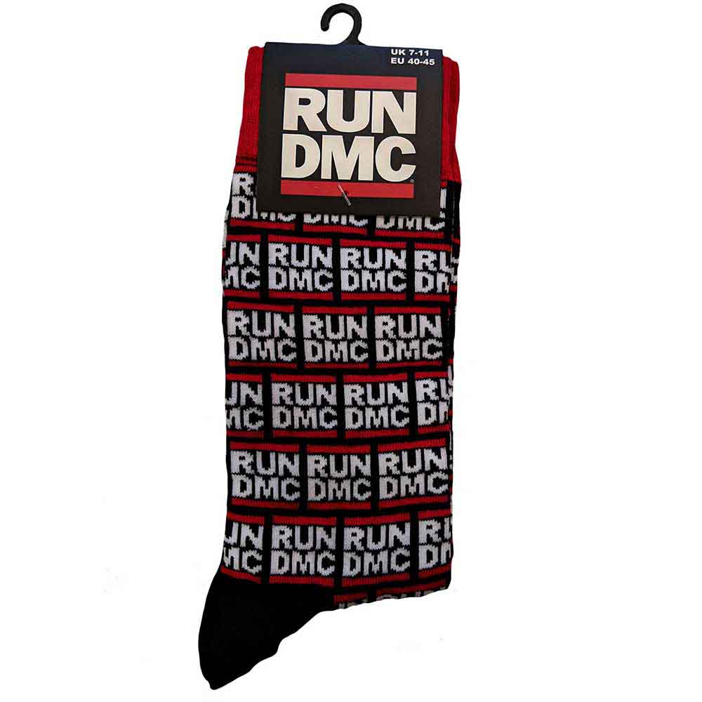 Run DMC Unisex Ankle Socks: All Over Logo (Black) (UK Size 7 - 11)