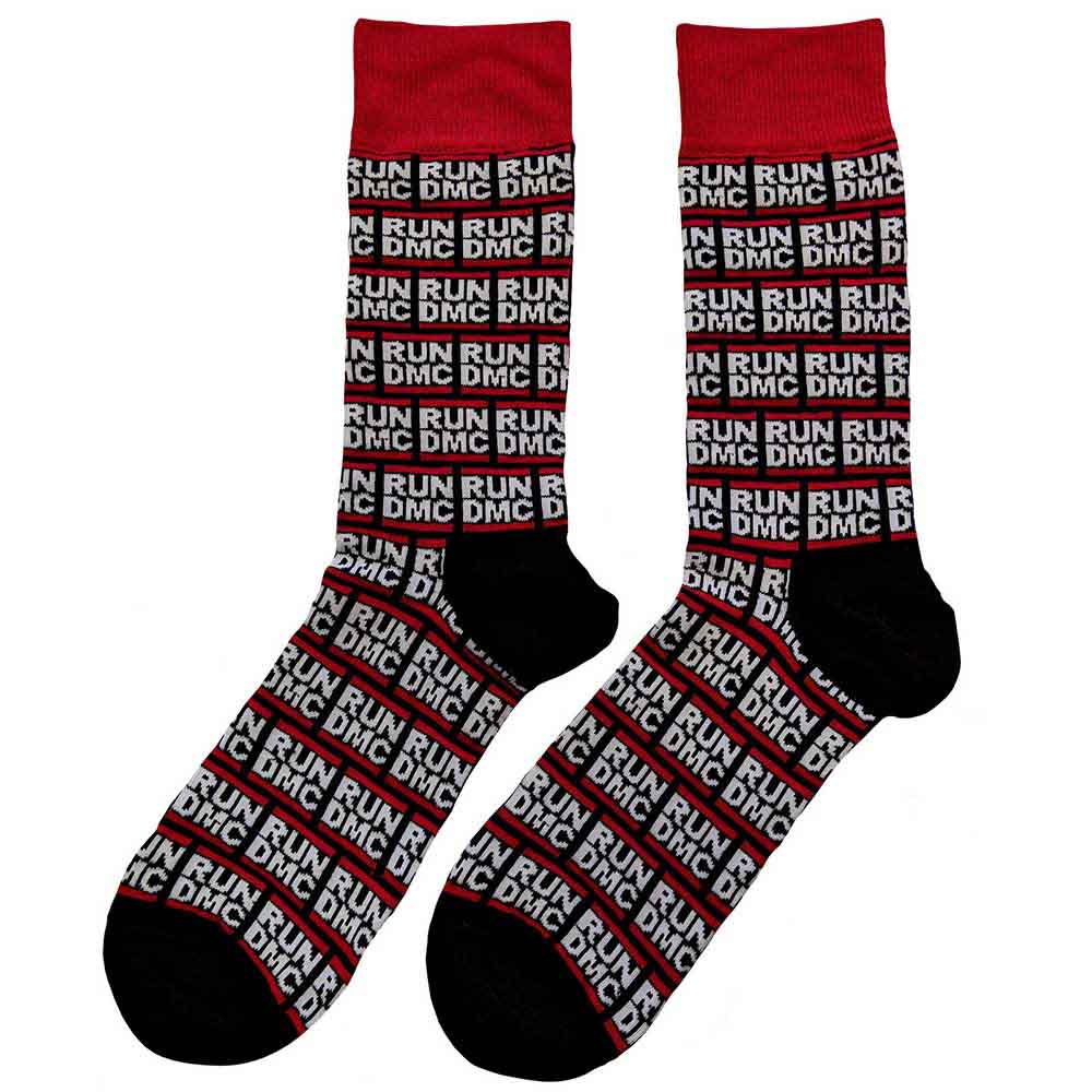 Run DMC Unisex Ankle Socks: All Over Logo (Black) (UK Size 7 - 11)
