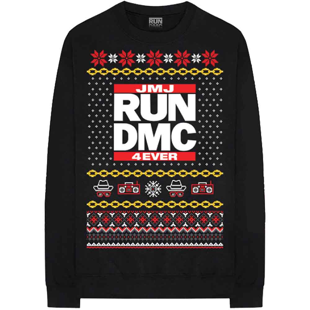 Run DMC Unisex Sweatshirt: Holiday (Black) (Back Print)