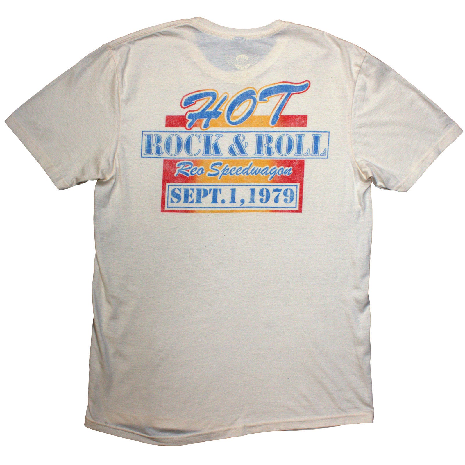 REO Speedwagon Unisex T-Shirt: Kansas (Natural) (Back Print)