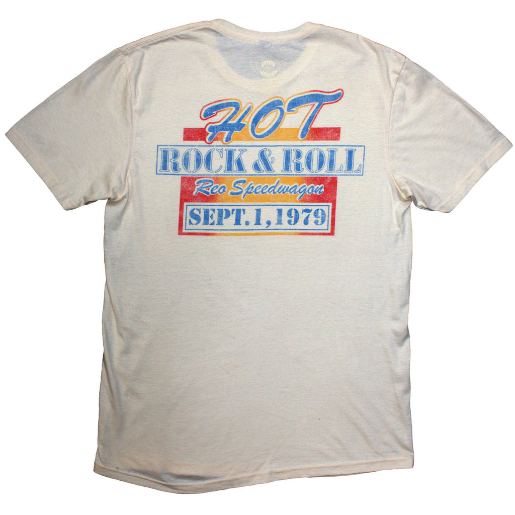 REO Speedwagon Unisex T-Shirt: Kansas (Natural) (Back Print)