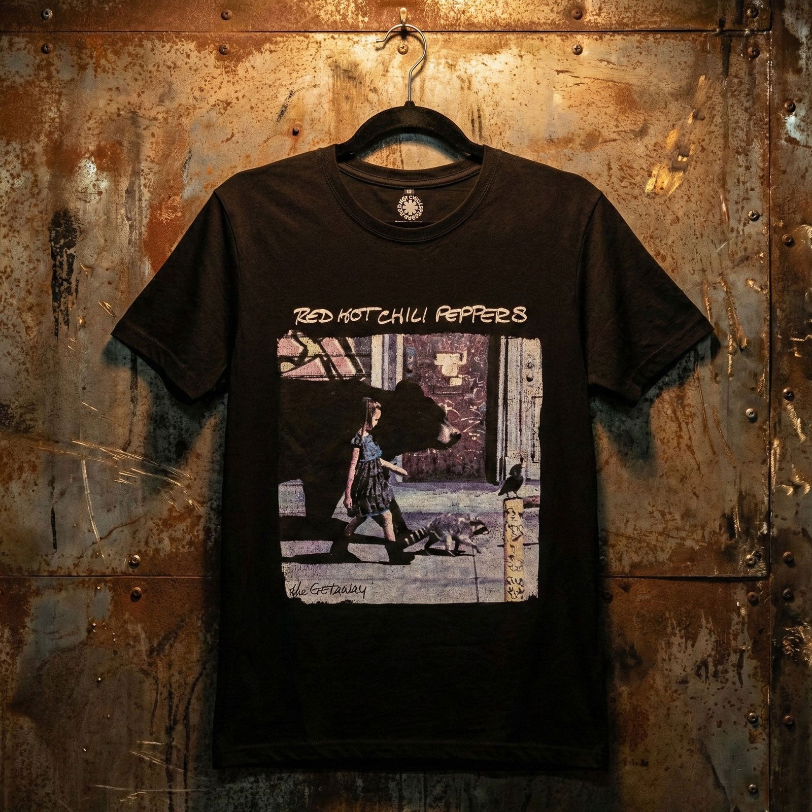 Red Hot Chili Peppers Unisex Premium Carbon T-Shirt: The Getaway Tracklist (Black) (Back Print)