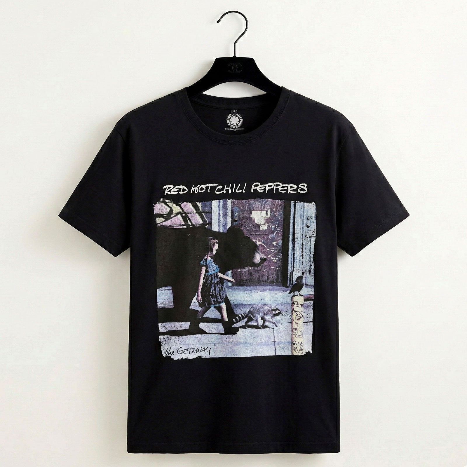 Red Hot Chili Peppers Unisex Premium Carbon T-Shirt: The Getaway Tracklist (Black) (Back Print)