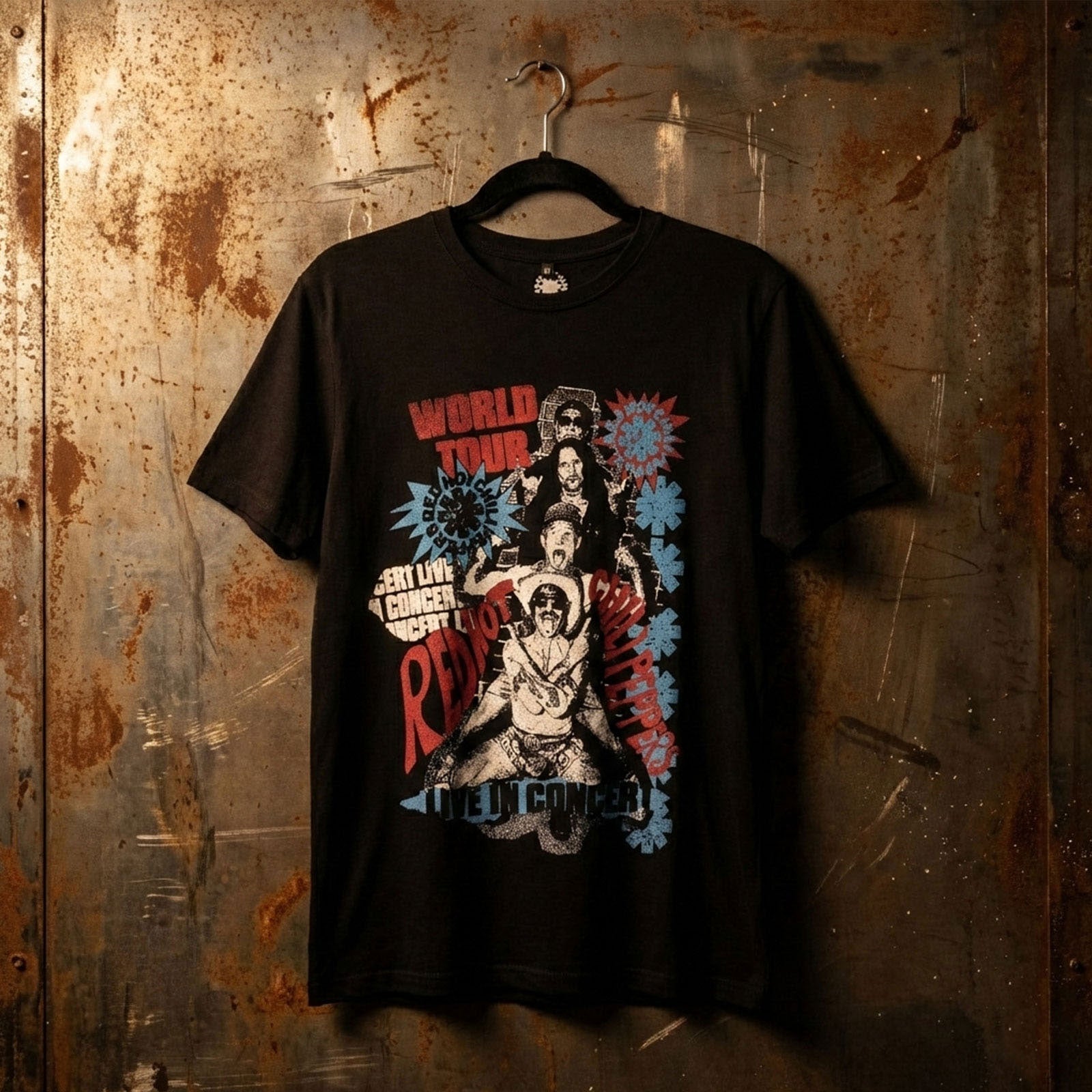 Red Hot Chili Peppers Unisex Premium Carbon T-Shirt: Blood Sugar Sex Magik Tracklist (Black) (Back Print)