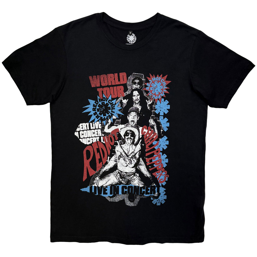 Red Hot Chili Peppers Unisex Premium Carbon T-Shirt: Blood Sugar Sex Magik Tracklist (Black) (Back Print)