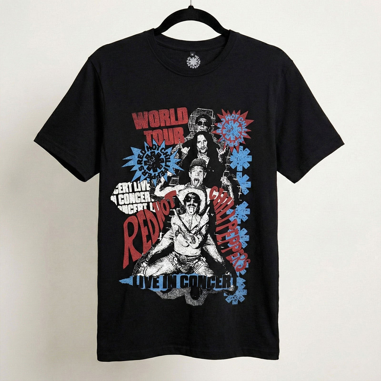 Red Hot Chili Peppers Unisex Premium Carbon T-Shirt: Blood Sugar Sex Magik Tracklist (Black) (Back Print)