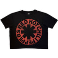 Red Hot Chili Peppers Ladies Crop Top: Asterisk Circle (Black)