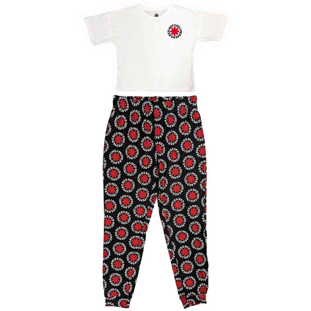 Red Hot Chili Peppers Ladies Pyjamas: Classic Asterisk (Black & White)