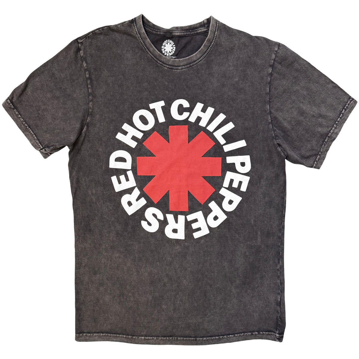 Red Hot Chili Peppers Unisex Stone Wash T-Shirt: Classic Asterisk (Charcoal Grey)