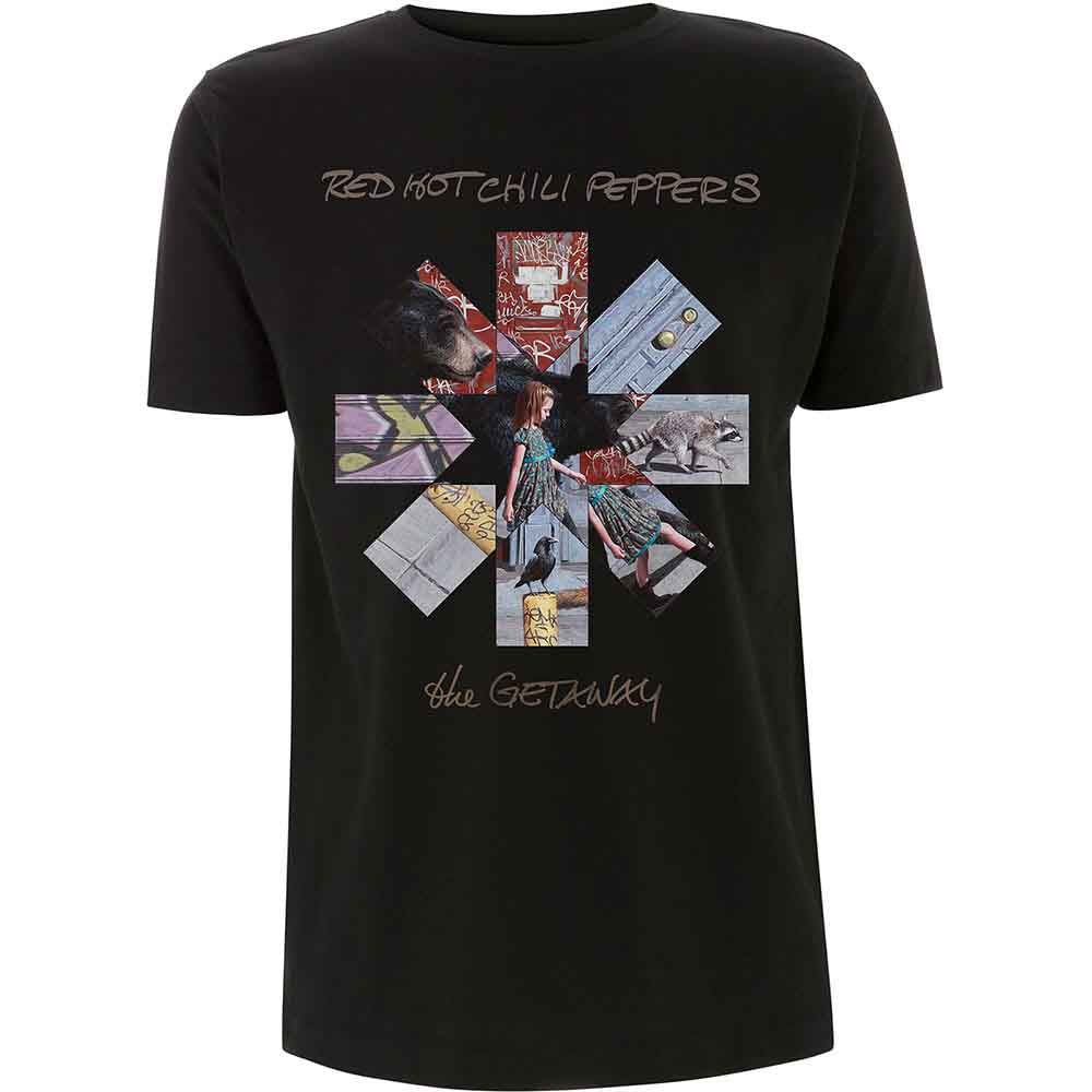 Red Hot Chili Peppers Unisex T-Shirt: Getaway Album Asterisk (Black)