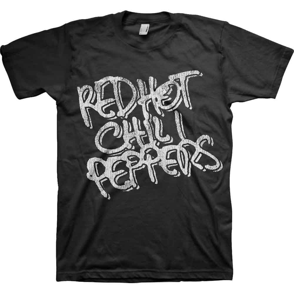 Red Hot Chili Peppers Unisex T-Shirt: Black & White Logo (Black)