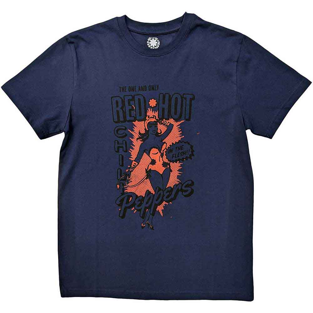 Red Hot Chili Peppers Unisex T-Shirt: In The Flesh (Navy Blue)