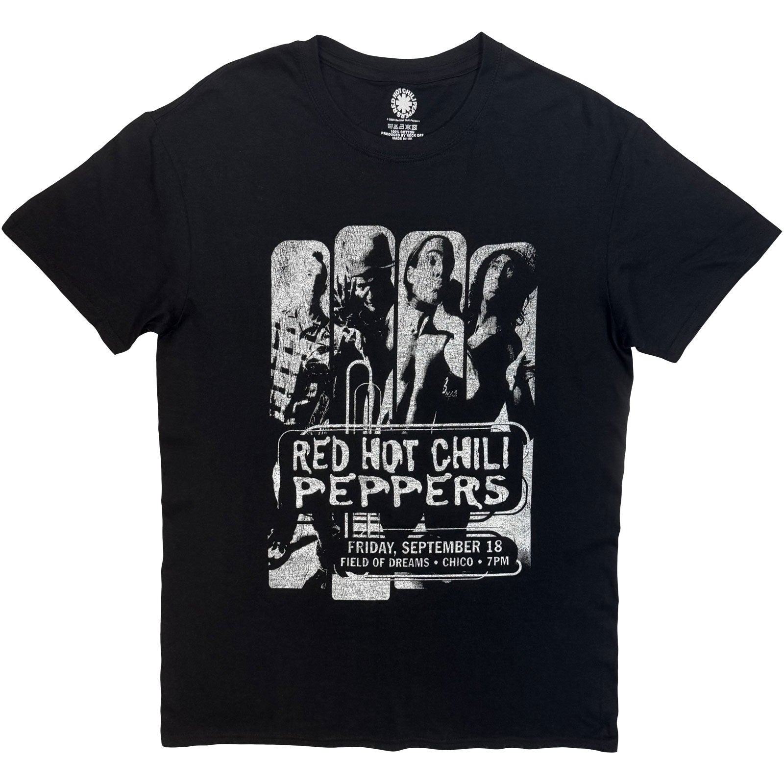 Red Hot Chili Peppers Unisex T-Shirt: Field Of Dreams Flyer (Black)