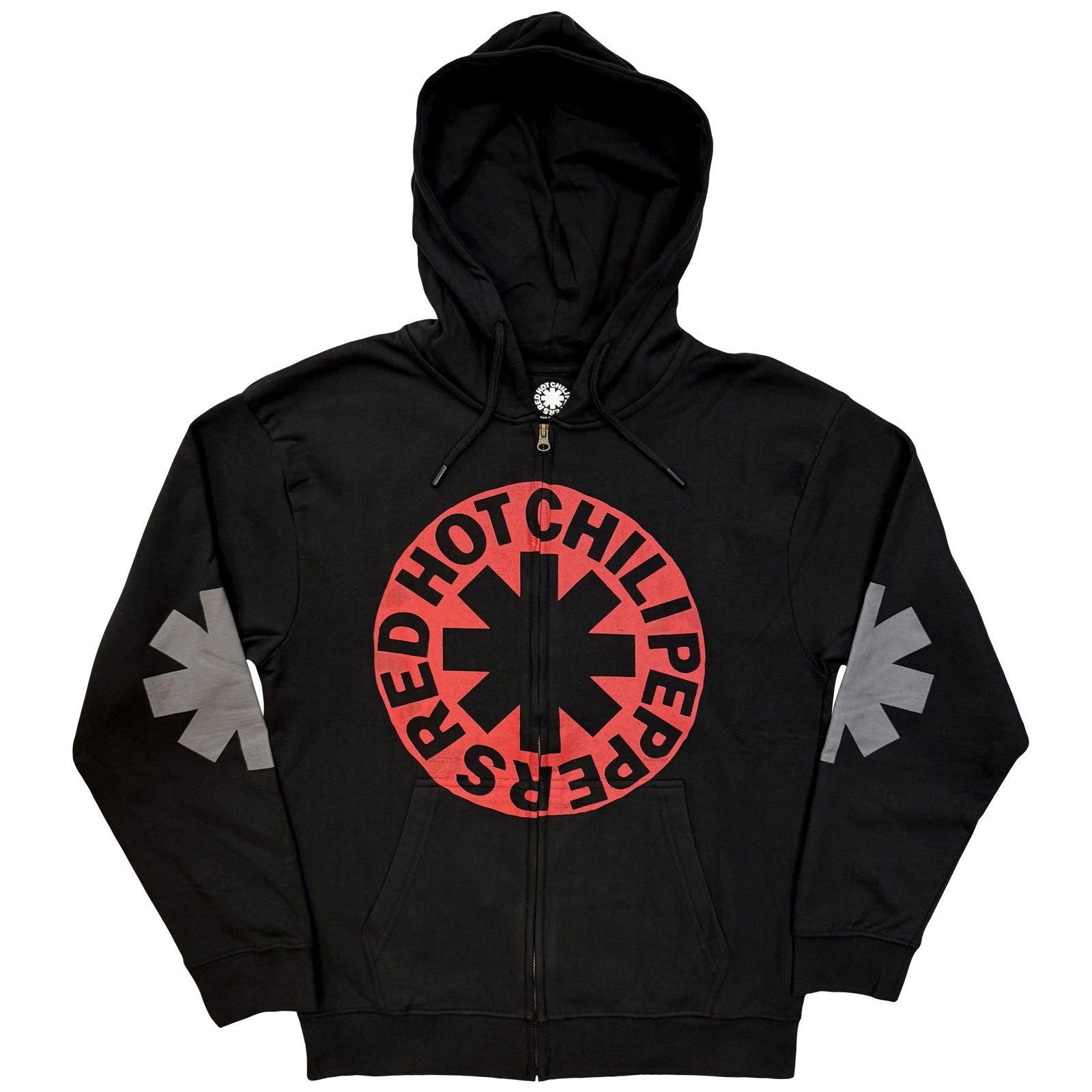 Red Hot Chili Peppers Unisex Zipped Hoodie: Asterisk Circle (Black)