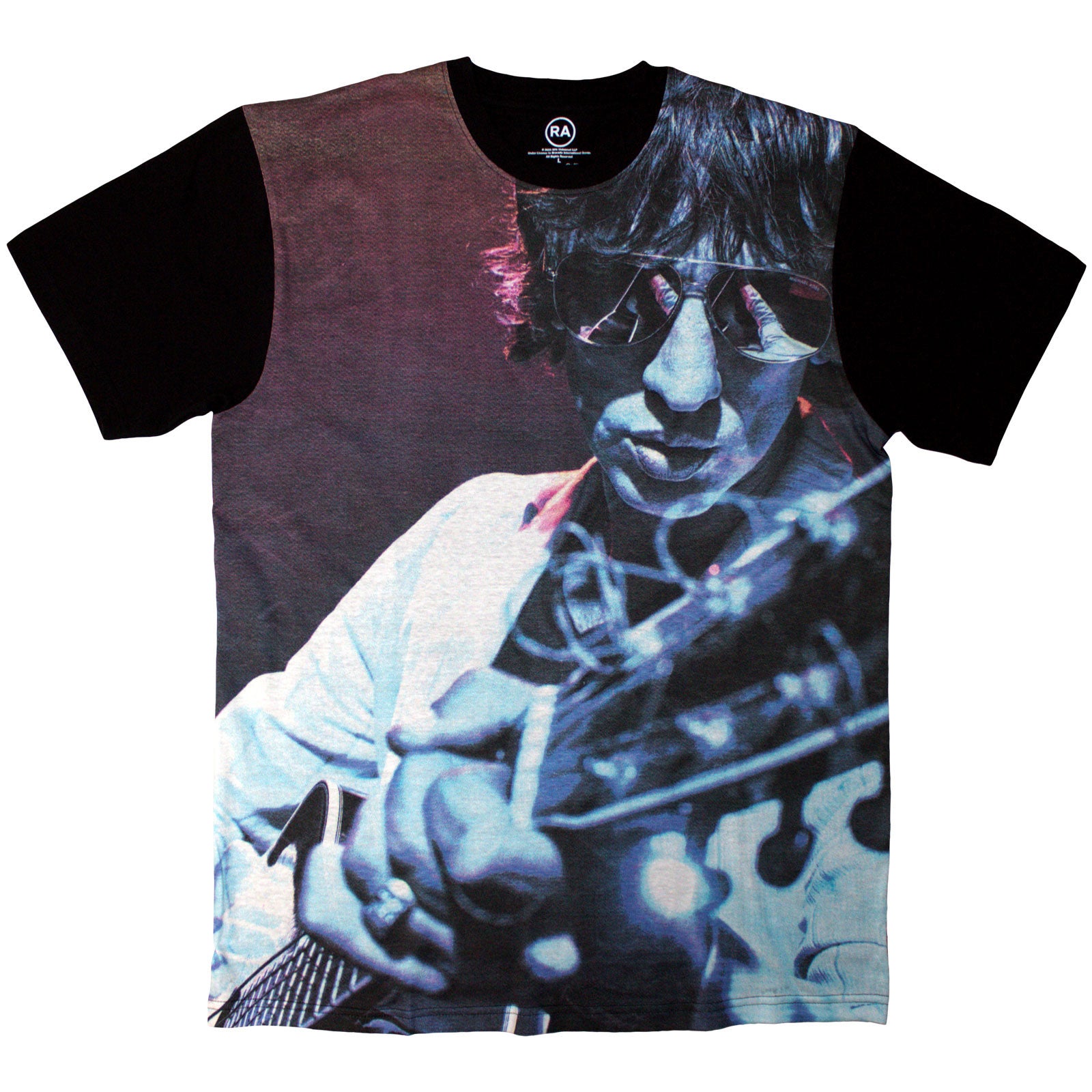 Richard Ashcroft Unisex T-Shirt: Guitar (All Over Print) (Black)