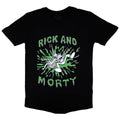 Rick & Morty Unisex T-Shirt: Green Splat (Black)