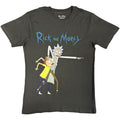 Rick & Morty Unisex T-Shirt: Grab And Point (Charcoal Grey)